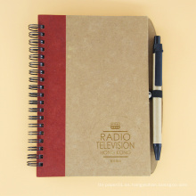 Cuaderno espiral del cuaderno del espacio en blanco del papel de Kraft de la banda elástica